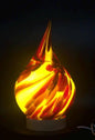 Pink Handblown Glass Teardrop Lamp: Colorful Swirl Night Light