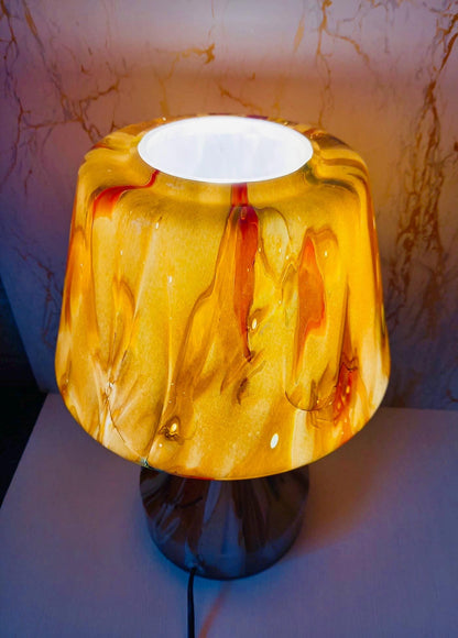 Handblown Glass Lamp: Art Glass Night Light, Ambient Decor
