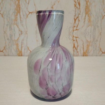 Handcrafted Glass Vase: Swirled Art Glass, Home Decor (170mm x 100mm)