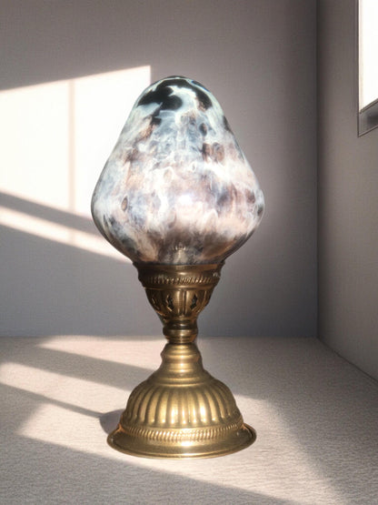 Handmade Artisan Glass Teardrop Lamp: Elegant Ambient Light