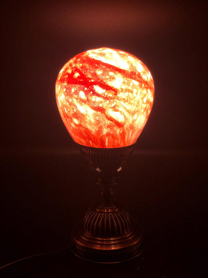 Handcrafted Glass Globe Table Lamp: Antique Style Base, USB Powered