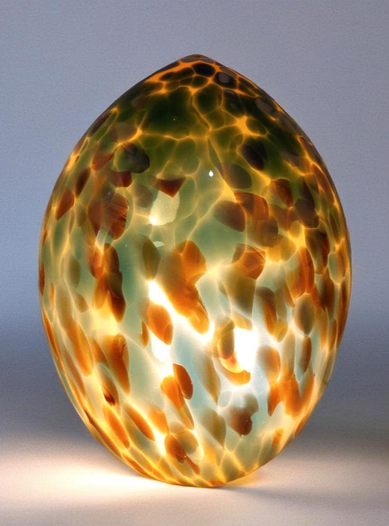 Giant Hand Blown Glass Dinosaur Egg Lamp: Art Deco Table Lamp (30cmX45cm)