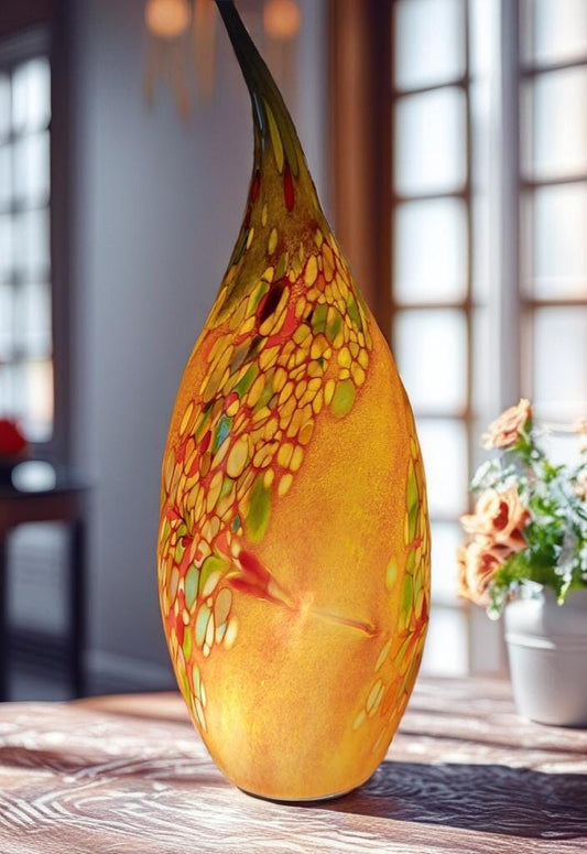 Hand Blown Glass Ghost Lamp: Art Deco Table Lamp