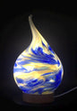Handblown Glass Teardrop Lamp: Colorful Swirl Night Light with USB