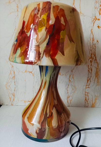 Handblown Glass Lamp: Art Glass Night Light, Ambient Decor