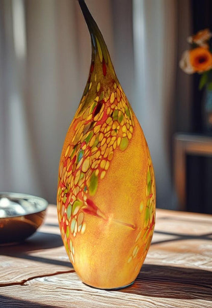 Hand Blown Glass Ghost Lamp: Art Deco Table Lamp