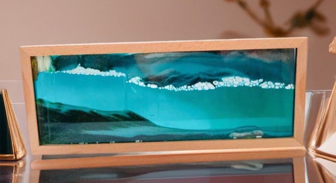 Sand Picture Art Home Decor Gift / wood frame / 29 X 12cm
