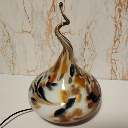 Artisan Amber Swirl Glass Flame Lamp: USB Mood Light