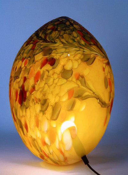 Giant Hand Blown Glass Dinosaur Egg Lamp: Art Deco Table Lamp (30cmX45cm)