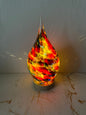 Handmade glass USB lamp in a colorful tear drop design a unique piece of art that fills your space with warmth and magical reflections