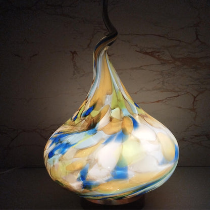 Artisan Amber Swirl Glass Flame Lamp: USB Mood Light