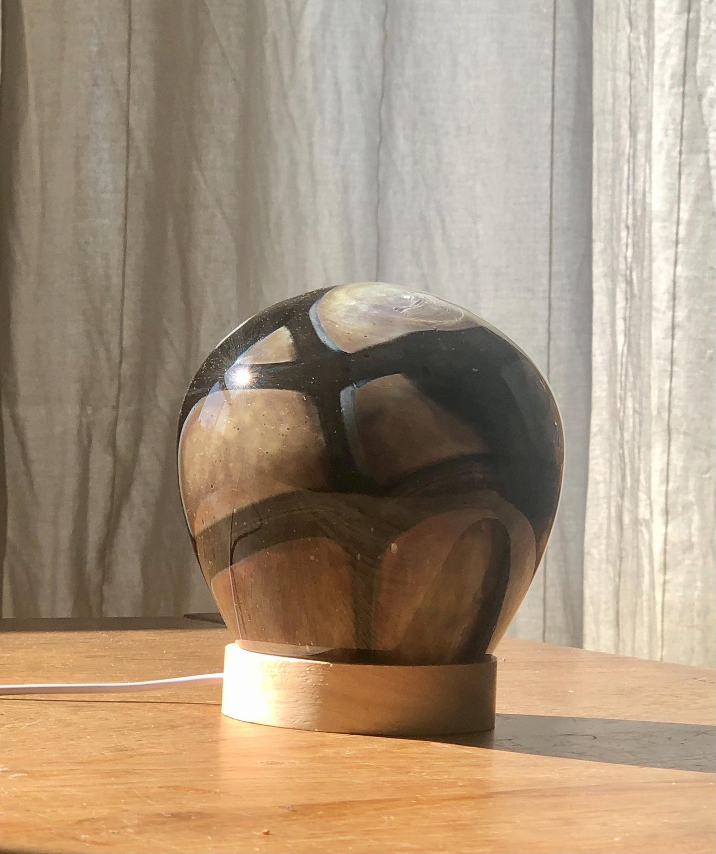 Handcrafted Galaxy Glass Lamp: LED Night Light, Cosy Home Decor