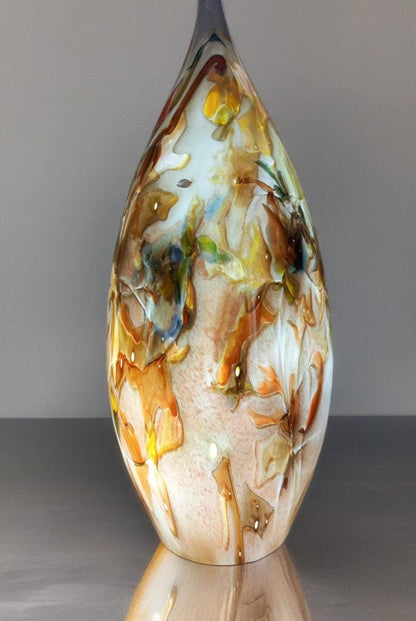 Hand Blown Glass Ghost Lamp: Art Deco Table Lamp