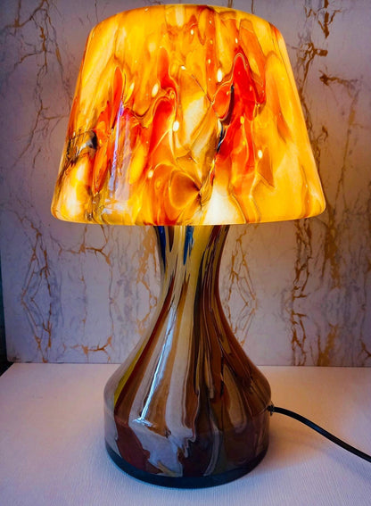 Handblown Glass Lamp: Art Glass Night Light, Ambient Decor