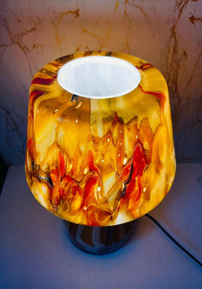 Handblown Glass Lamp: Art Glass Night Light, Ambient Decor