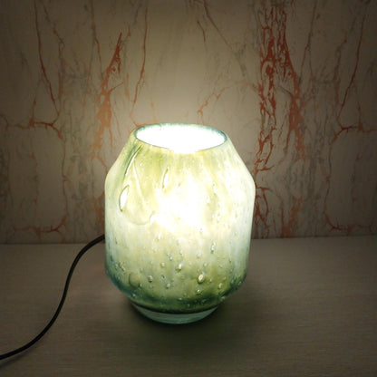 Handmade Green Art Glass Table Lamp: Unique Handmade Ambient Lighting