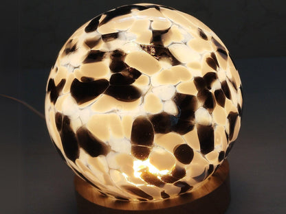 Handcrafted LED Glass Sphere Lamp: 6 Colors, USB Table Light