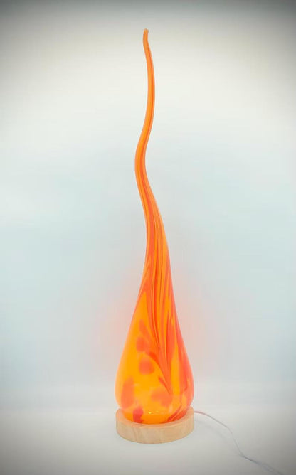 Colorful Flame Glass Lamp – Unique Handmade Artistic Light