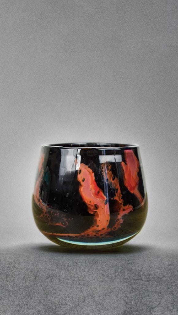 Handmade Mouth Blown Glass Vase: Elegant Home Decor (11cm)
