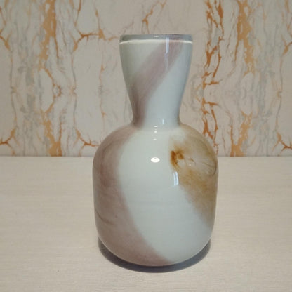 Handcrafted Glass Vase: Swirled Art Glass, Home Decor (170mm x 100mm)