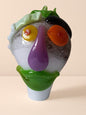 Handblown Glass Clown Lamp: Colorful Whimsical Art Night Light