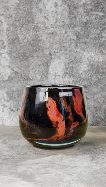 Handmade Mouth Blown Glass Vase: Elegant Home Decor (11cm)