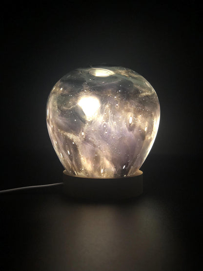 Handcrafted Rose Galaxy Glass Lamp: LED Night Light, Cosy Home Decor