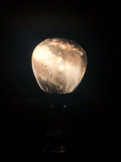 Handcrafted Glass Globe Table Lamp: Antique Style Base, USB Powered