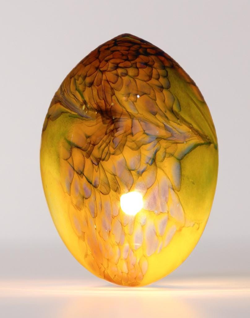 Giant Hand Blown Glass Dinosaur Egg Lamp: Art Deco Table Lamp (30cmX45cm)