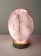 Hand Blown Glass Egg Lamp: Art Deco Tabletop Night Light