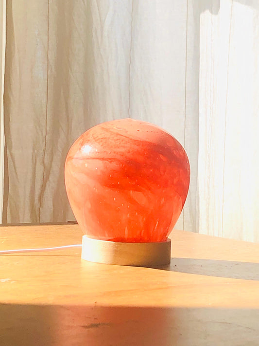 Handcrafted Rose Galaxy Glass Lamp: LED Night Light, Cosy Home Decor