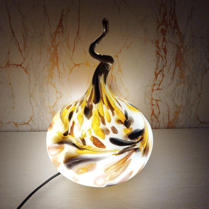 Artisan Amber Swirl Glass Flame Lamp: USB Mood Light