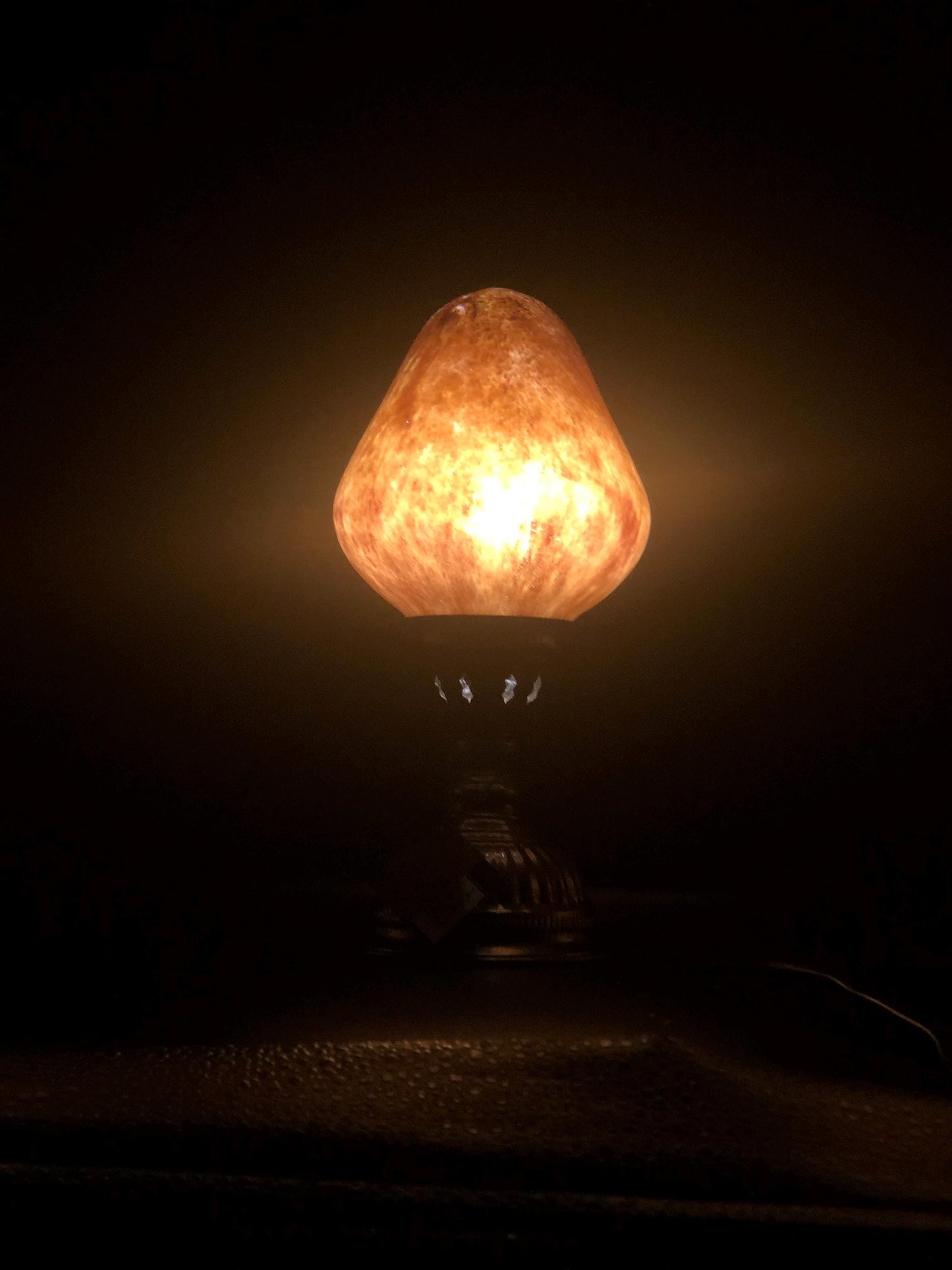 Handmade Artisan Glass Teardrop Lamp: Elegant Ambient Light