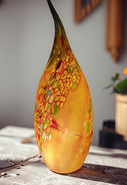 Hand Blown Glass Ghost Lamp: Art Deco Table Lamp