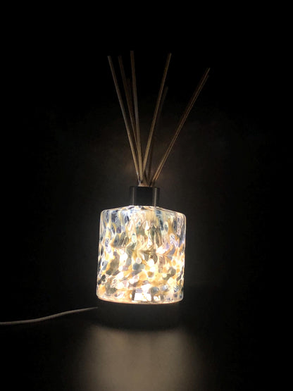 Handcrafted Glass Diffuser Lamp, LED Base, Elegant Home Déco