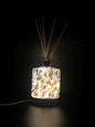 Handcrafted Glass Diffuser Lamp, LED Base, Elegant Home Déco