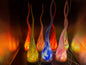 Red Glass Lamp, Elegant Gift, Ambient Lighting For Living Room, Bedroom