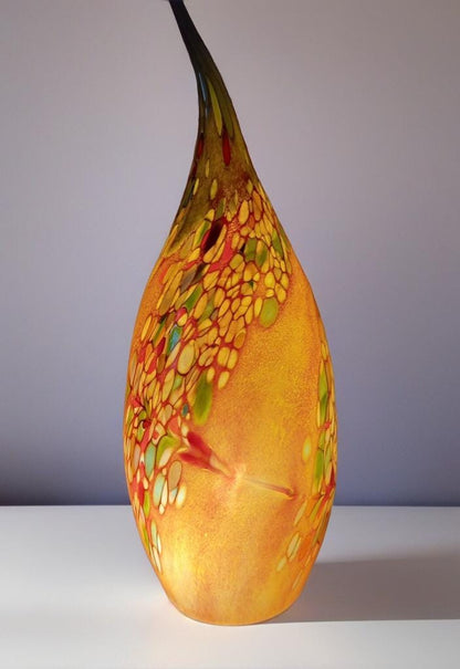 Hand Blown Glass Ghost Lamp: Art Deco Table Lamp