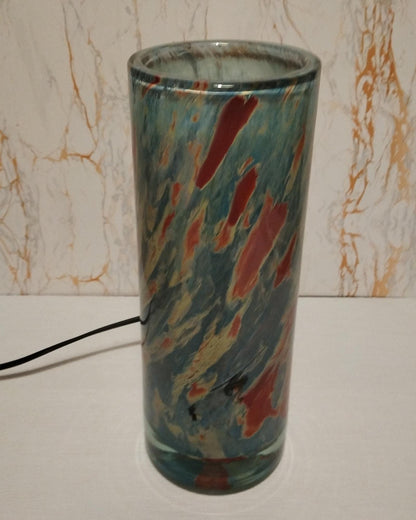 Handmade Glass Table Lamp: Ambient LED Light, Artistic Home Decor