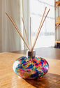 Handcrafted Glass Diffuser Lamp with Wood Stopper & LED Base