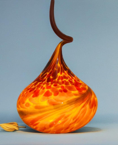 Red Glass Flame Lamp: Artisan USB Mood Light, Cosy Ambient Decor