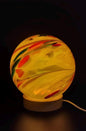 Handcrafted Yellow Glass Sphere Lamp: USB Powered LED Desk Light