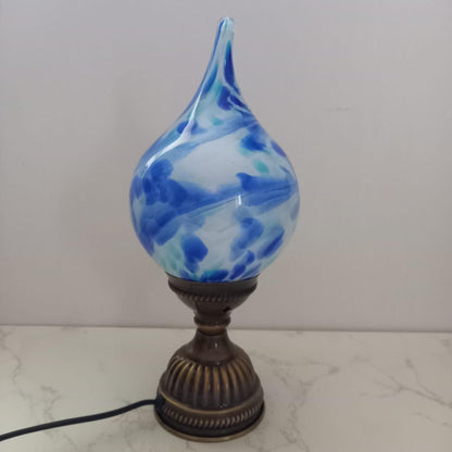 Mystique Flame Glass Lamp – Handcrafted Artisanal Teardrop Light for Elegant Home Decor