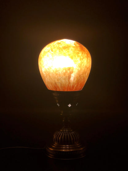 Handcrafted Glass Globe Table Lamp: Antique Style Base, USB Powered
