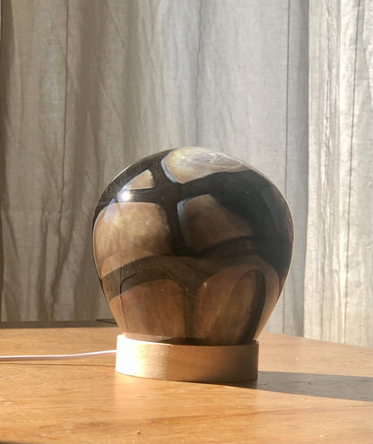 Handcrafted Rose Galaxy Glass Lamp: LED Night Light, Cosy Home Decor