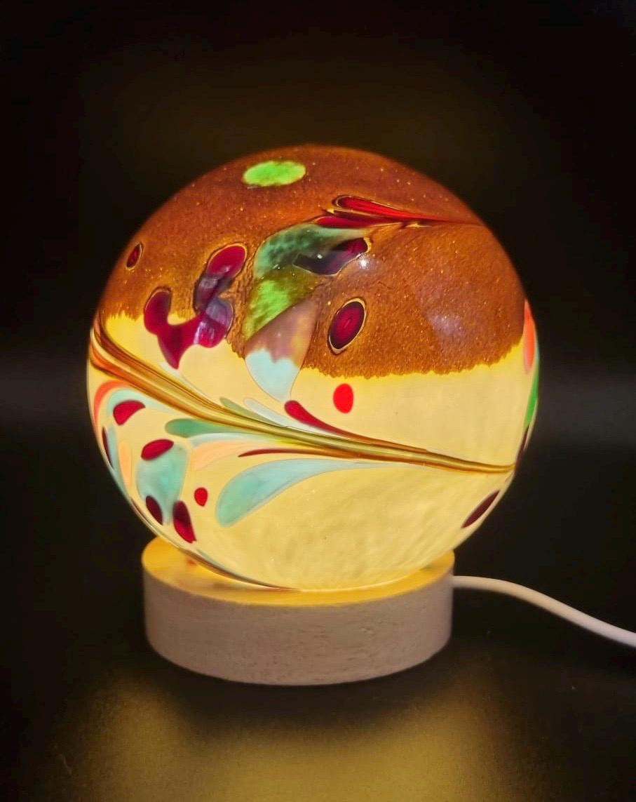 Handcrafted Glass Sphere LED Lamp: Unique Ambient Lighting