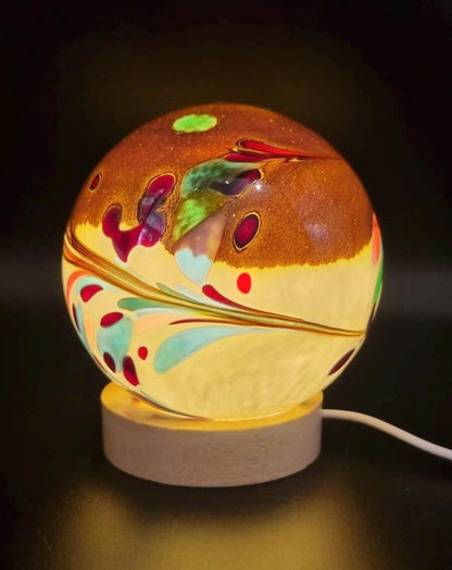 Handcrafted Glass Sphere LED Lamp: Unique Ambient Lighting