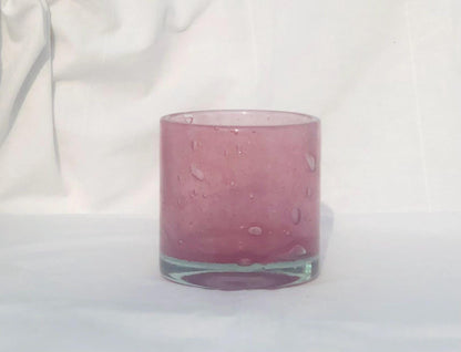 Handmade Mouth Blown Glass Desk Organiser: Marble Design Candle Holder
