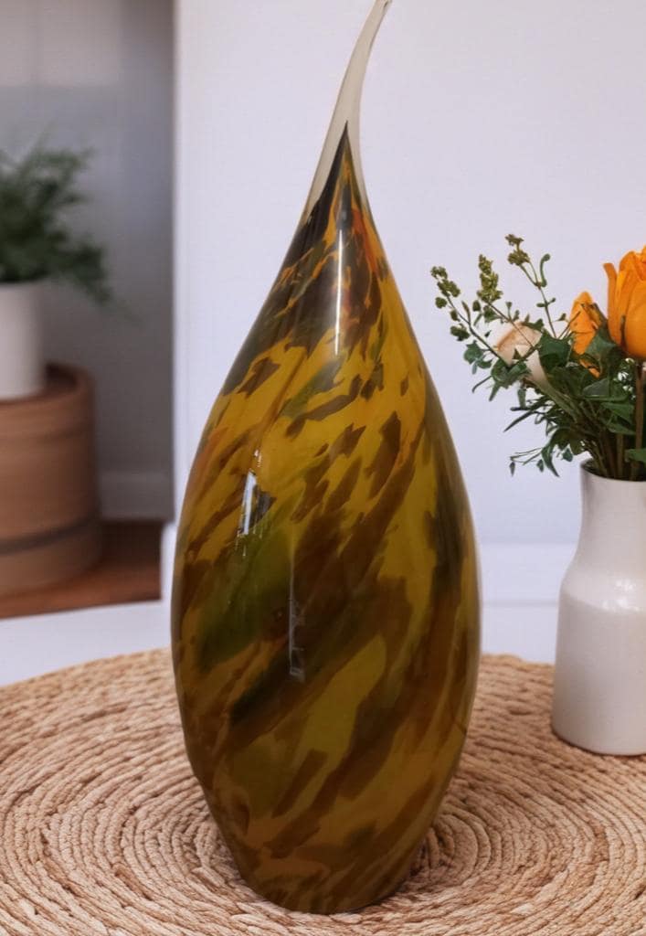Hand Blown Glass Ghost Lamp: Art Deco Table Lamp