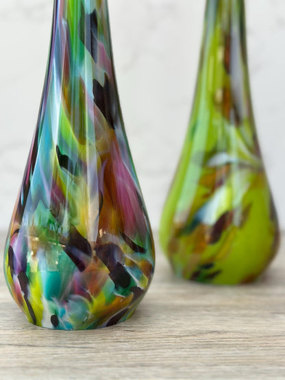 Iridescent Glass Garden Ornament: Handmade Artistic Home Decor